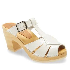 Jeffrey Campbell Donostia Buckle Clog Mule - White - Size 9